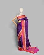 PURPLE MASHRU SILK SAREE WITH BANARASI BUTTI
