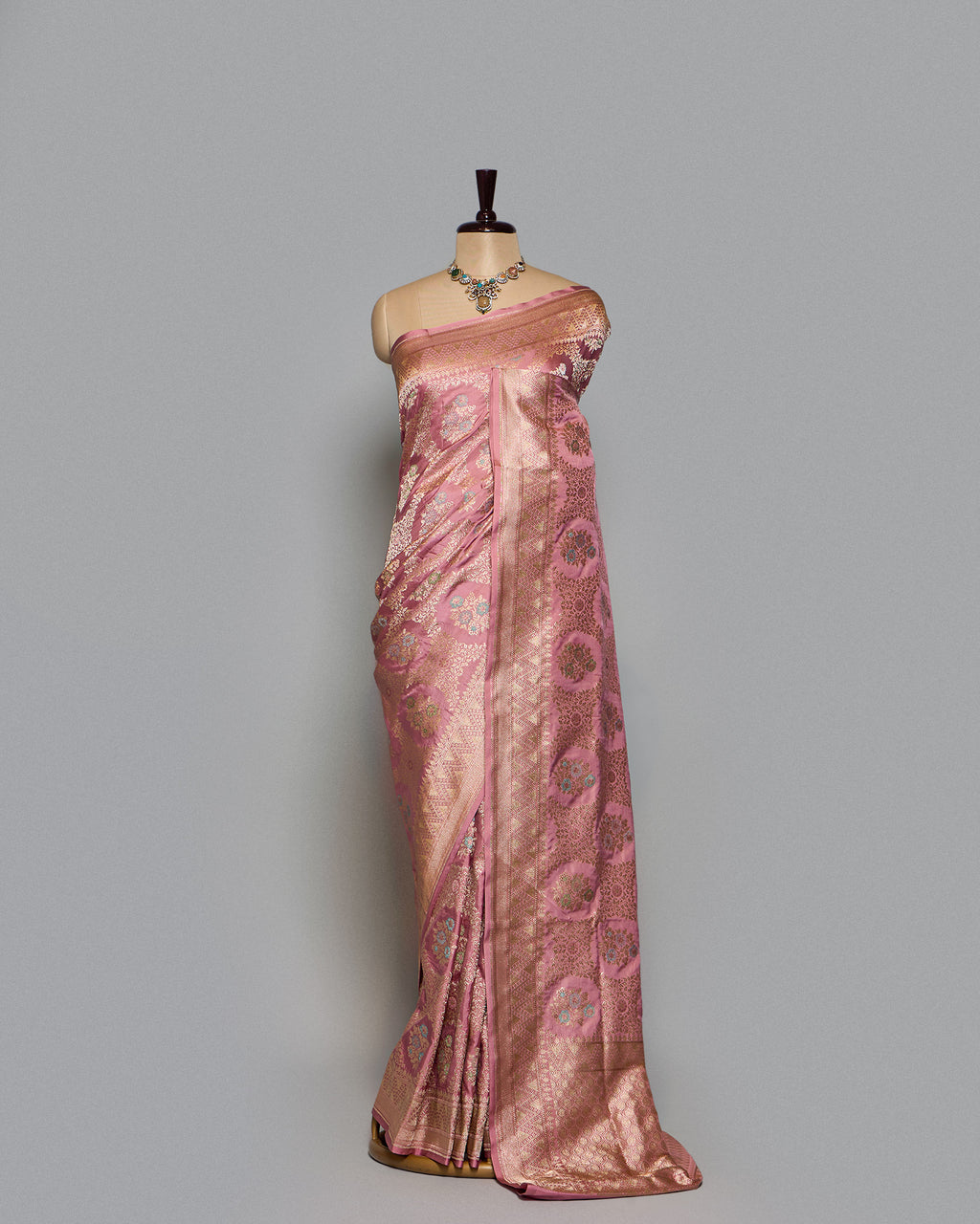 BLUSH PINK TINCHOI MEENAKARI BANARASI SILK SAREE