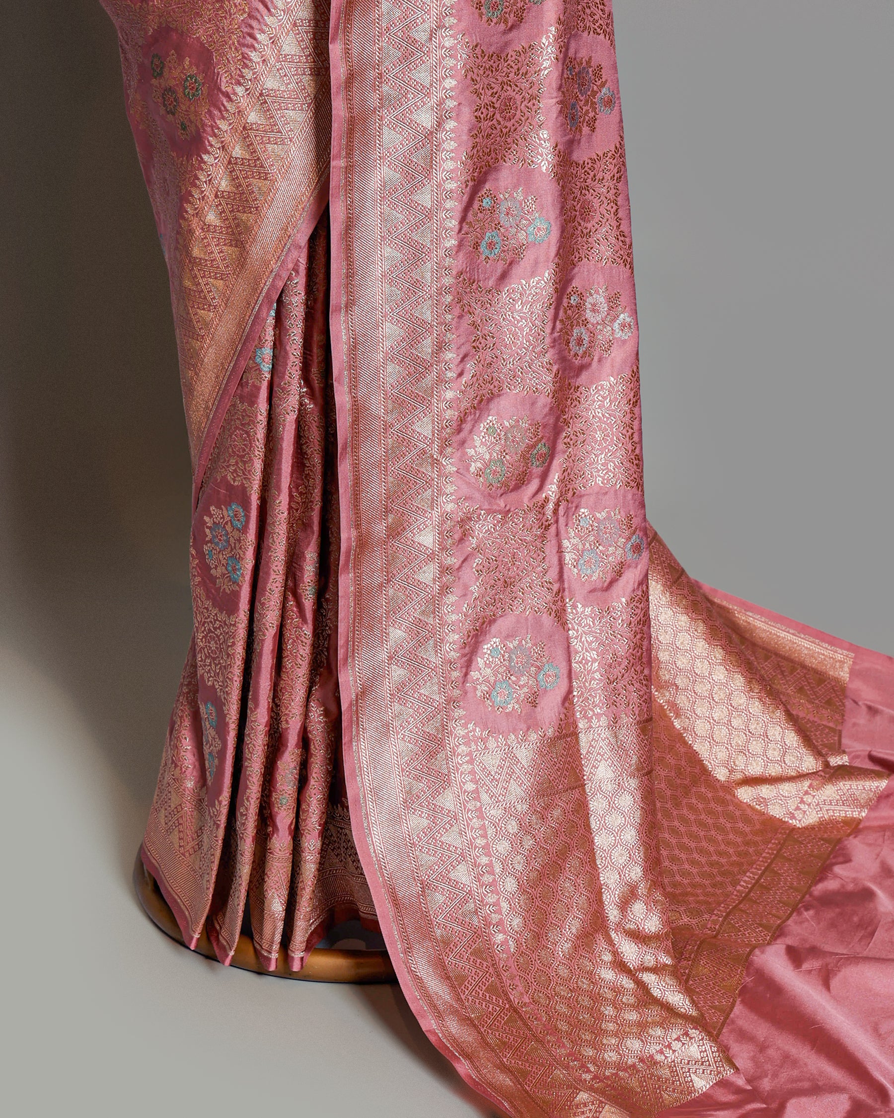 BLUSH PINK TINCHOI MEENAKARI BANARASI SILK SAREE