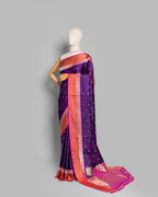 PURPLE MASHRU SILK SAREE WITH BANARASI BUTTI