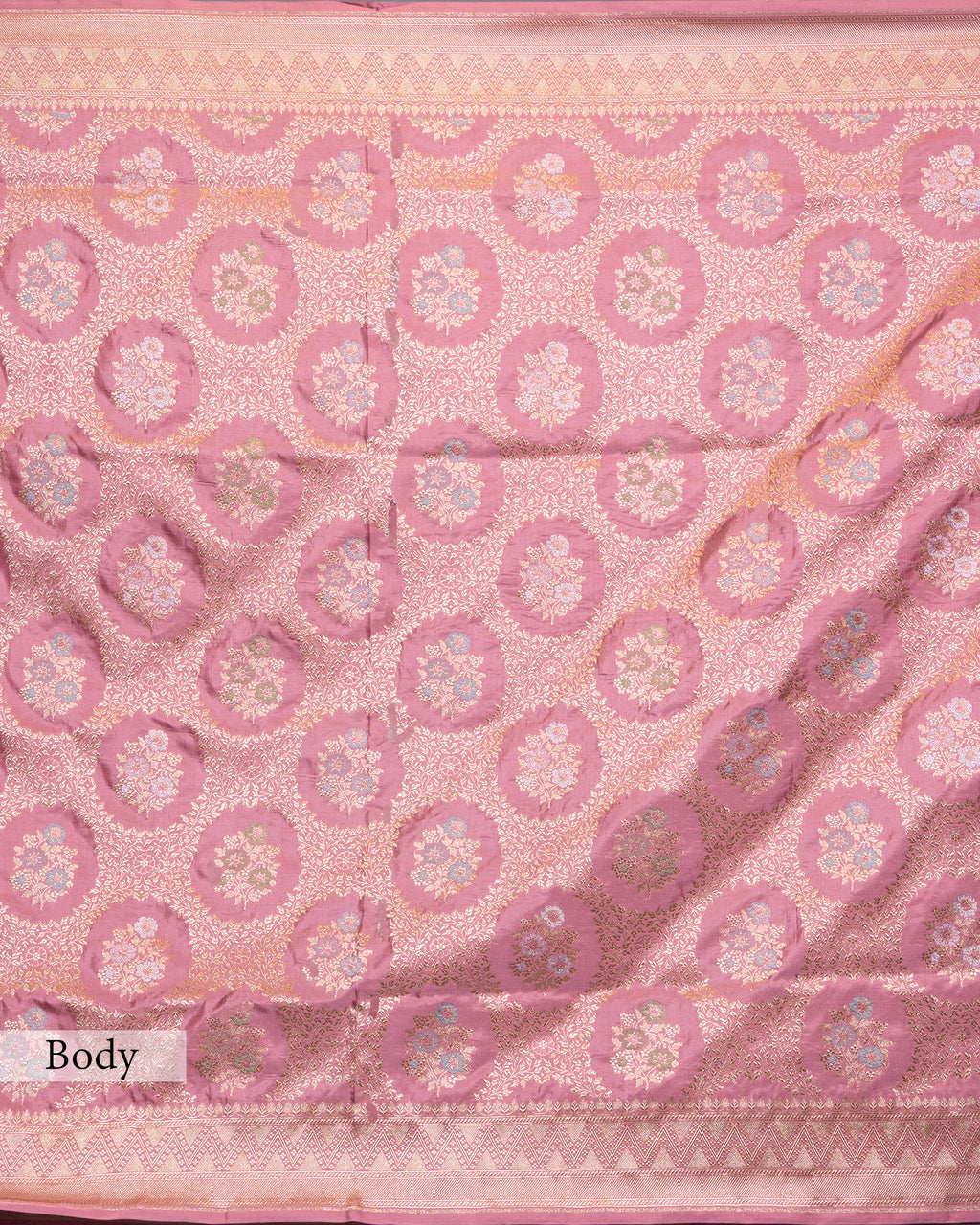 BLUSH PINK TINCHOI MEENAKARI BANARASI SILK SAREE