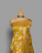 MUSTARD BANARASI SILK SAREE WITH TINCHOI MEENAKARI WORK
