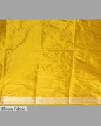 MUSTARD BANARASI SILK SAREE WITH TINCHOI MEENAKARI WORK