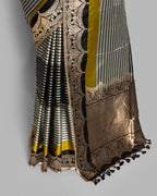HANDWOVEN MASHRU SILK SAREE WITH BANARASI BORDER
