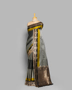 HANDWOVEN MASHRU SILK SAREE WITH BANARASI BORDER