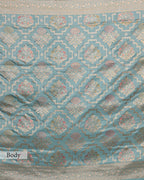 POWDER BLUE BANARASI SILK SAREE WITH TINCHOI MEENAKARI WORK