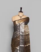 SILVER METALLIC GOLD ZARI WORK SOFT TISSUE SAREE