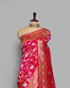 DUAL TONE BANARASI SILK SAREE WITH TINCHOI MEENAKARI