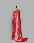 DUAL TONE BANARASI SILK SAREE WITH TINCHOI MEENAKARI