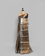 SILVER METALLIC GOLD ZARI WORK SOFT TISSUE SAREE