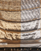 SILVER METALLIC GOLD ZARI WORK SOFT TISSUE SAREE