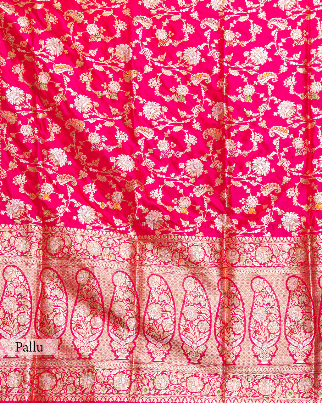 DUAL TONE BANARASI SILK SAREE WITH TINCHOI MEENAKARI