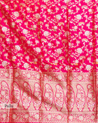 DUAL TONE BANARASI SILK SAREE WITH TINCHOI MEENAKARI
