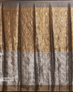 SILVER METALLIC GOLD ZARI WORK SOFT TISSUE SAREE