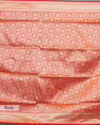 VERMILLION BANARASI SILK SAREE WITH TINCHOI MEENAKARI WORK