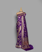 ROYAL BLUE PICHWAI WOVEN BANARASI SILK SAREE