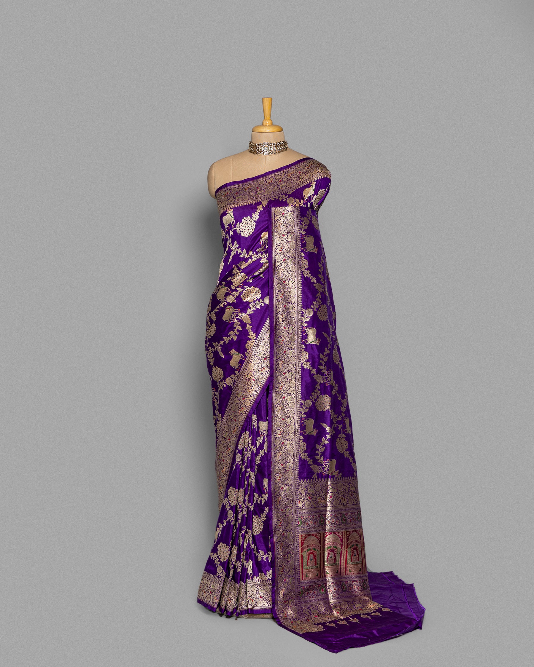 ROYAL BLUE PICHWAI WOVEN BANARASI SILK SAREE