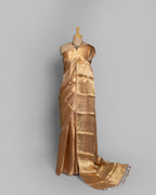 GOLDEN BANARASI ZARI WOVEN TISSUE SAREE
