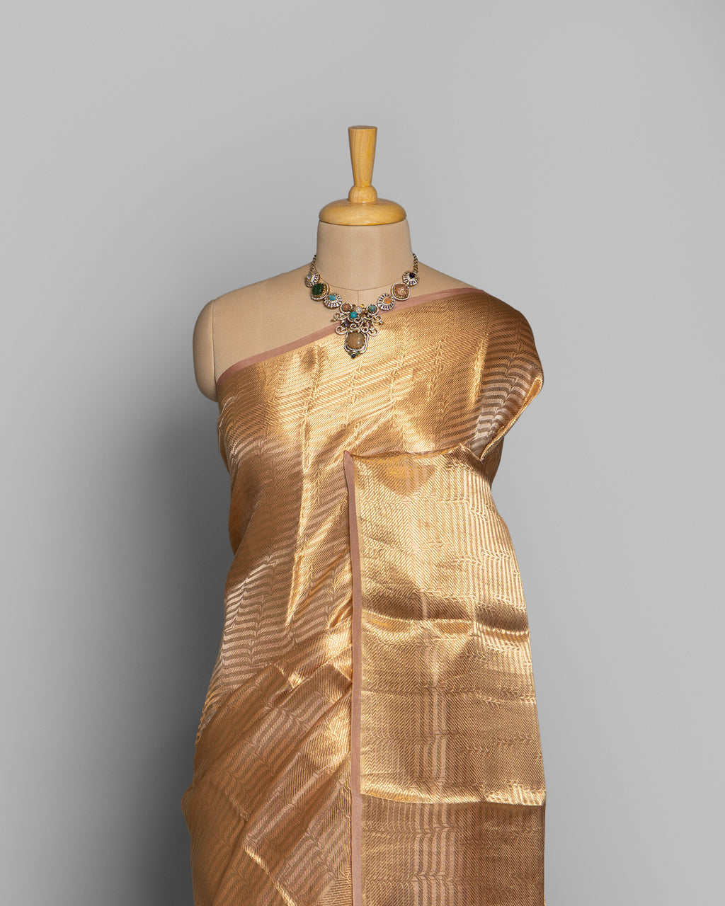 GOLDEN BANARASI ZARI WOVEN TISSUE SAREE