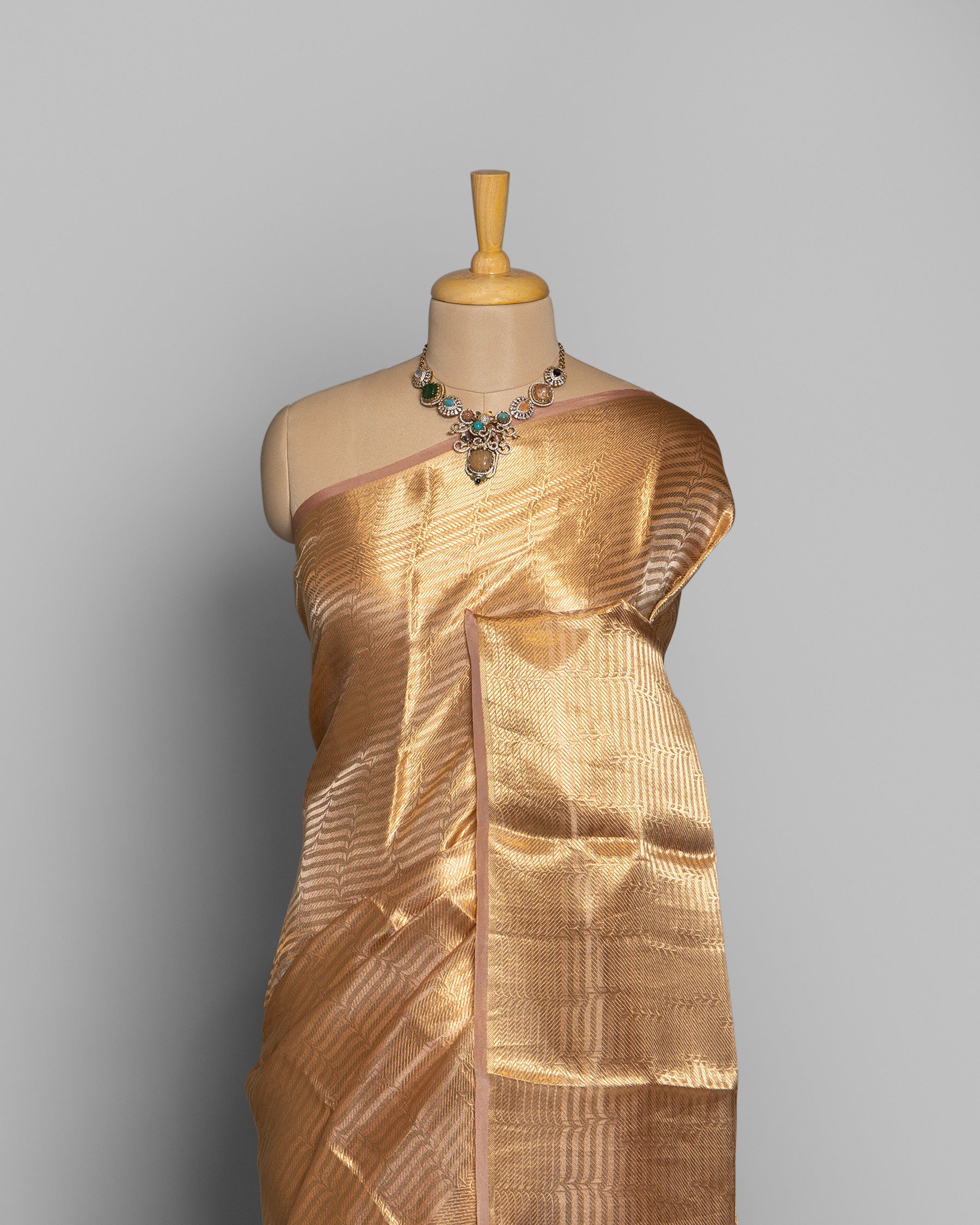 GOLDEN BANARASI ZARI WOVEN TISSUE SAREE