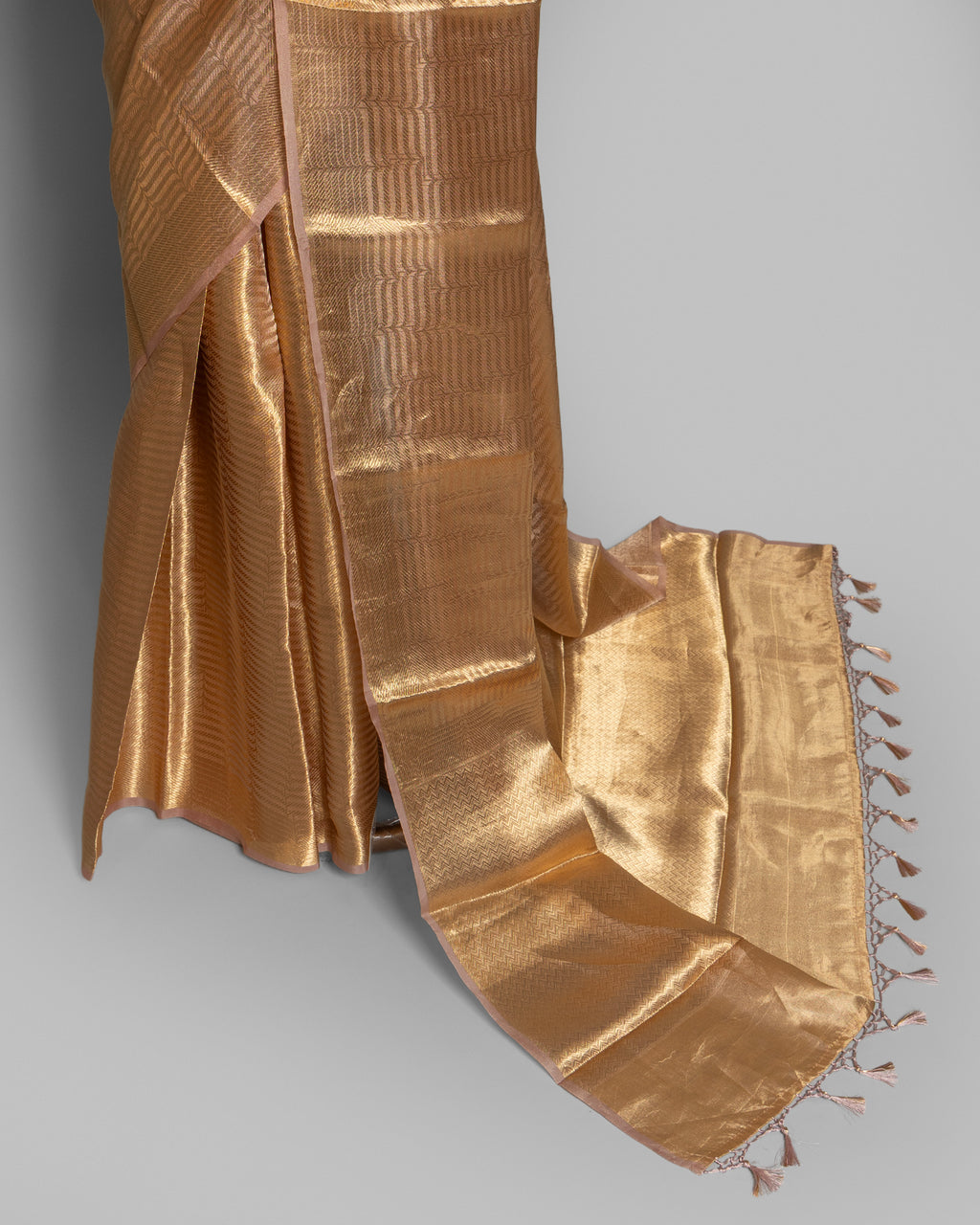 GOLDEN BANARASI ZARI WOVEN TISSUE SAREE
