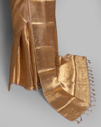GOLDEN BANARASI ZARI WOVEN TISSUE SAREE