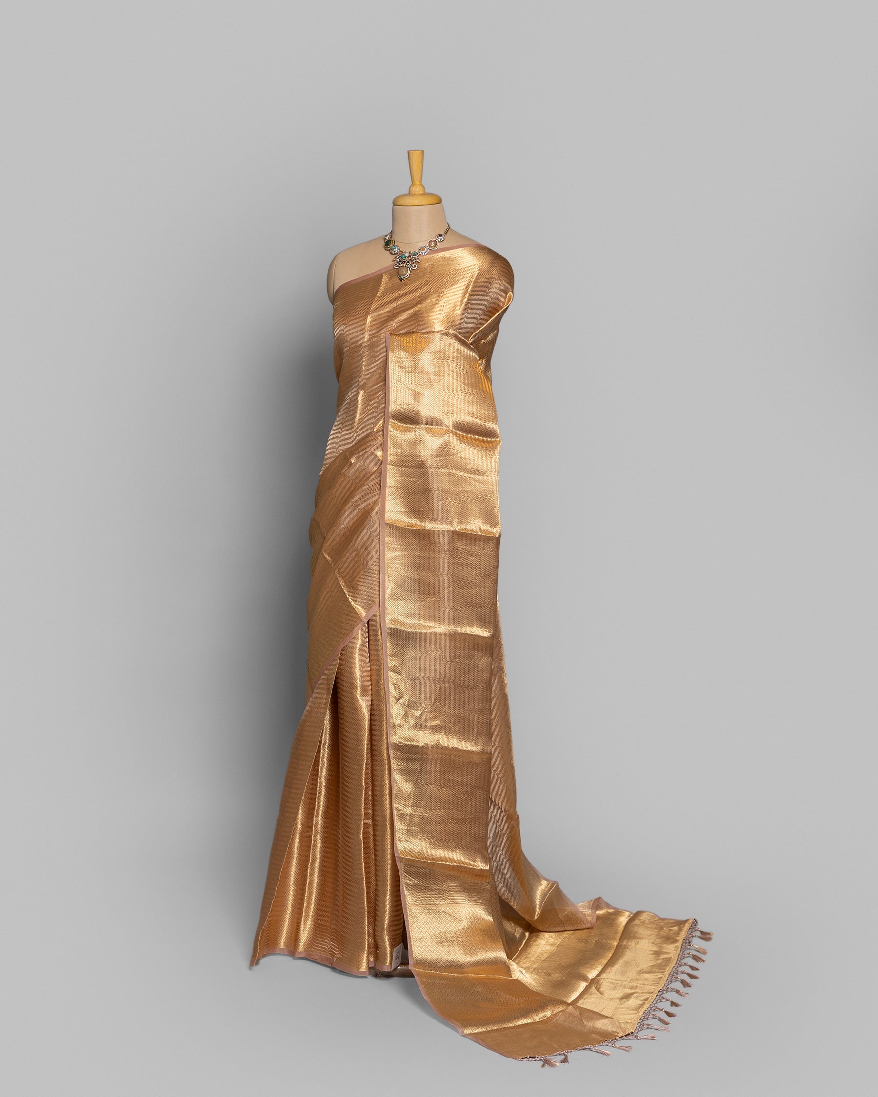 GOLDEN BANARASI ZARI WOVEN TISSUE SAREE