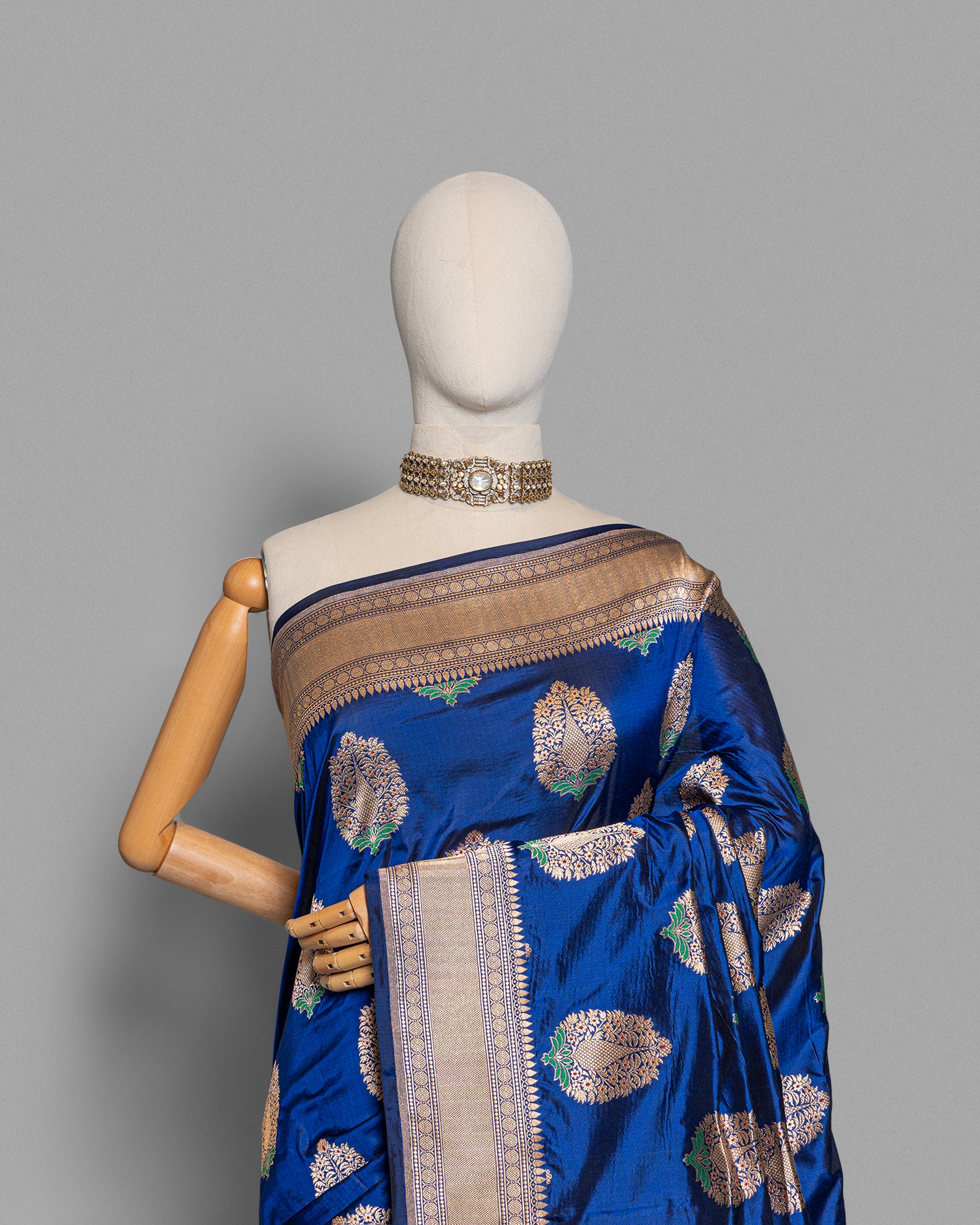 NEEL MEENAKARI WOVEN BANARASI SILK SAREE