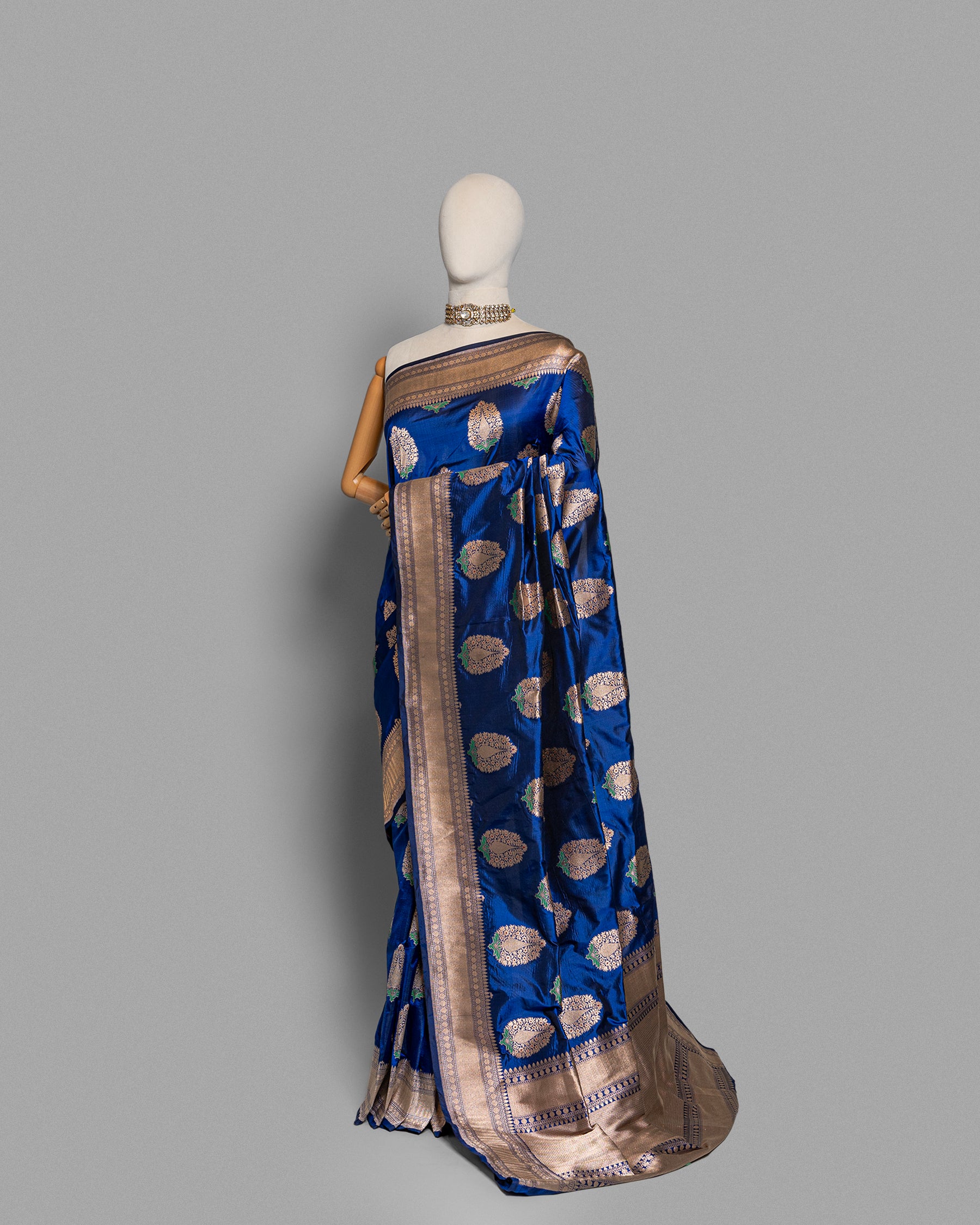NEEL MEENAKARI WOVEN BANARASI SILK SAREE