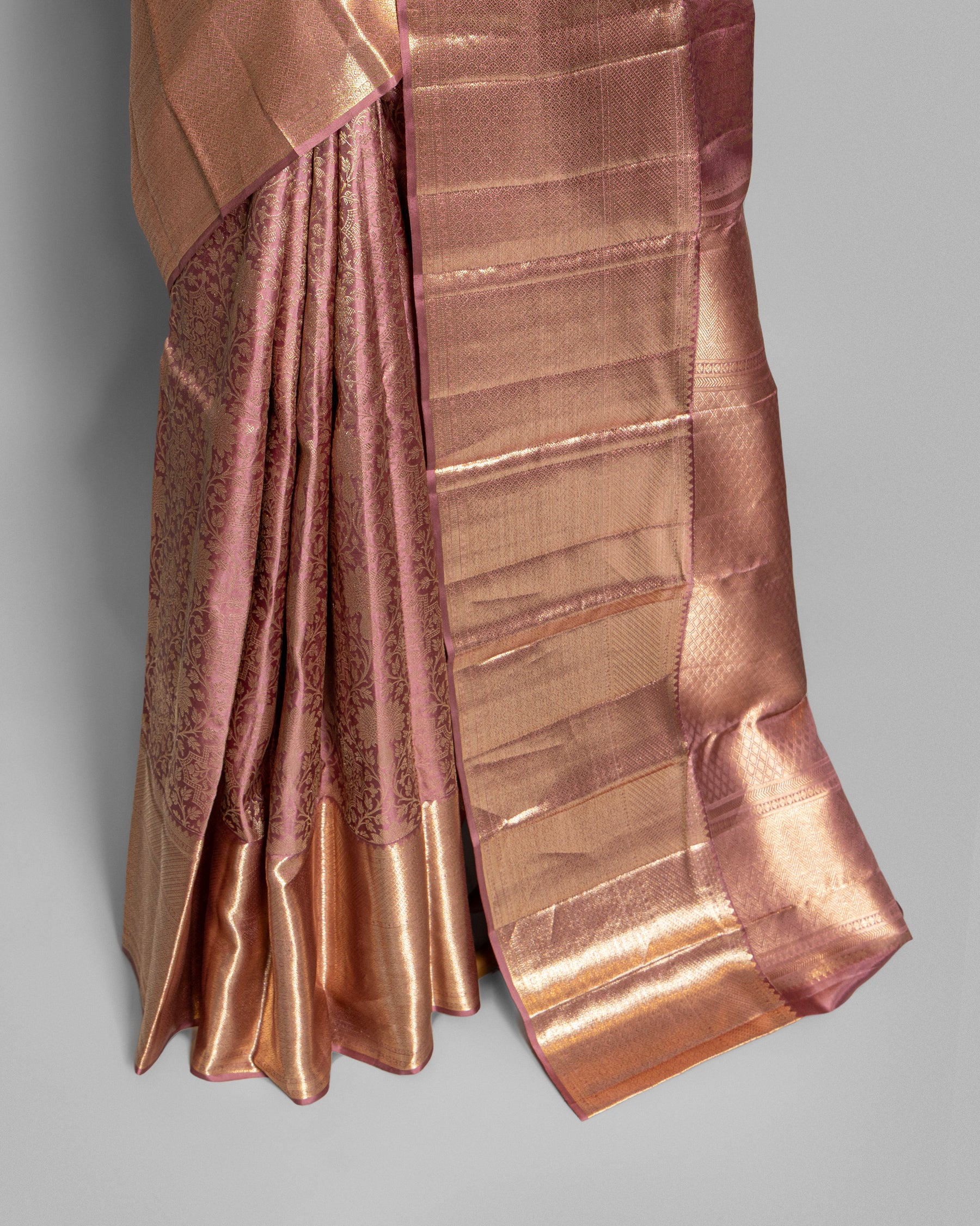 DUSKY PINK KANJEEVARAM SILK SAREE