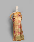 GOLDEN PINK DUAL-TONE KANJEEVARAM SILK SAREE