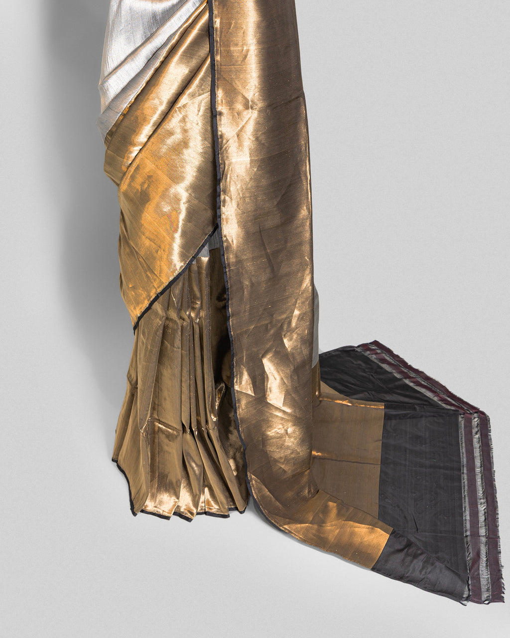 SILVER-GOLD ZARI WOVEN TISSUE SILK SAREE