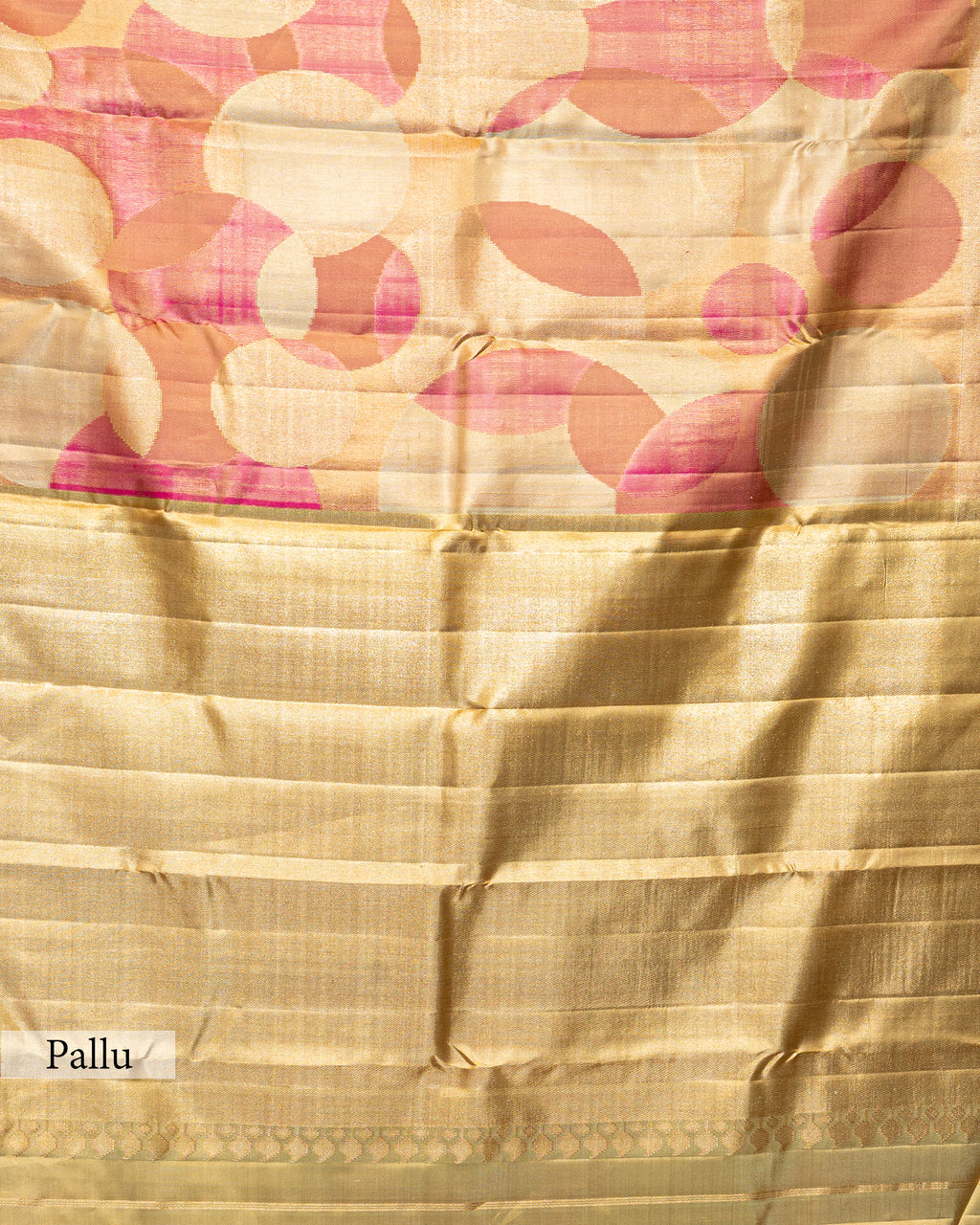 GOLDEN PINK DUAL-TONE KANJEEVARAM SILK SAREE