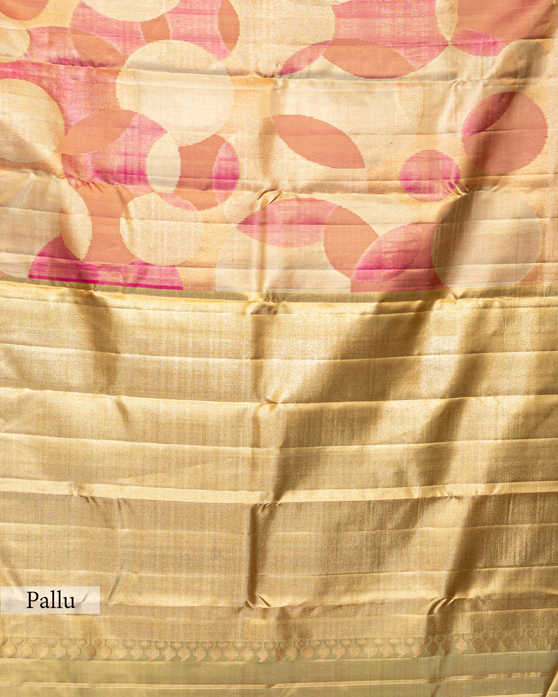 GOLDEN PINK DUAL-TONE KANJEEVARAM SILK SAREE
