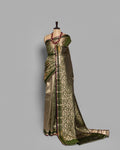 OLIVE SHIKARGAH WOVEN KANJEEVARAM SILK SAREE