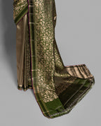 OLIVE SHIKARGAH WOVEN KANJEEVARAM SILK SAREE