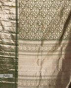 OLIVE SHIKARGAH WOVEN KANJEEVARAM SILK SAREE
