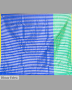 INDIGO MASHRU SILK SAREE WITH CONTRAST BORDER