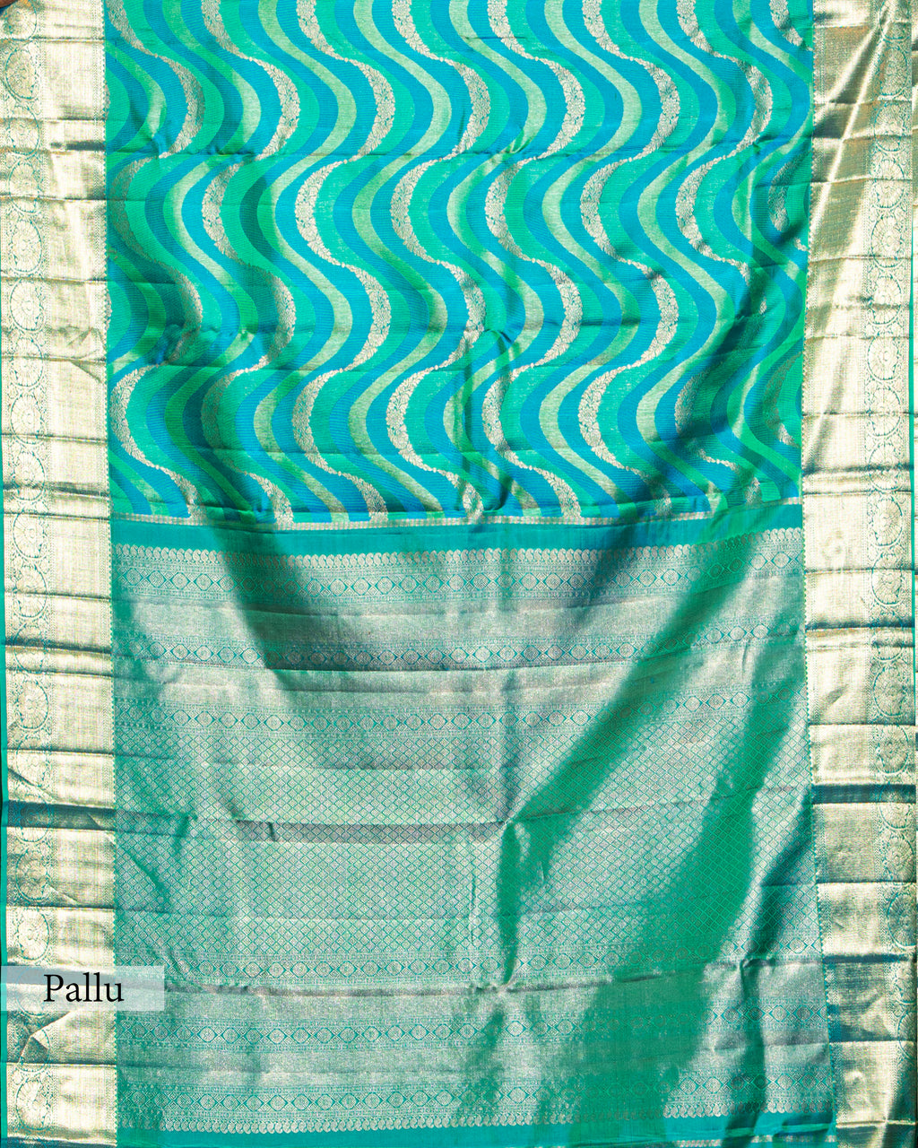 OCEANIC KANJEEVARAM SILK SAREE WITH RESHAM AND ZARI WEAVING
