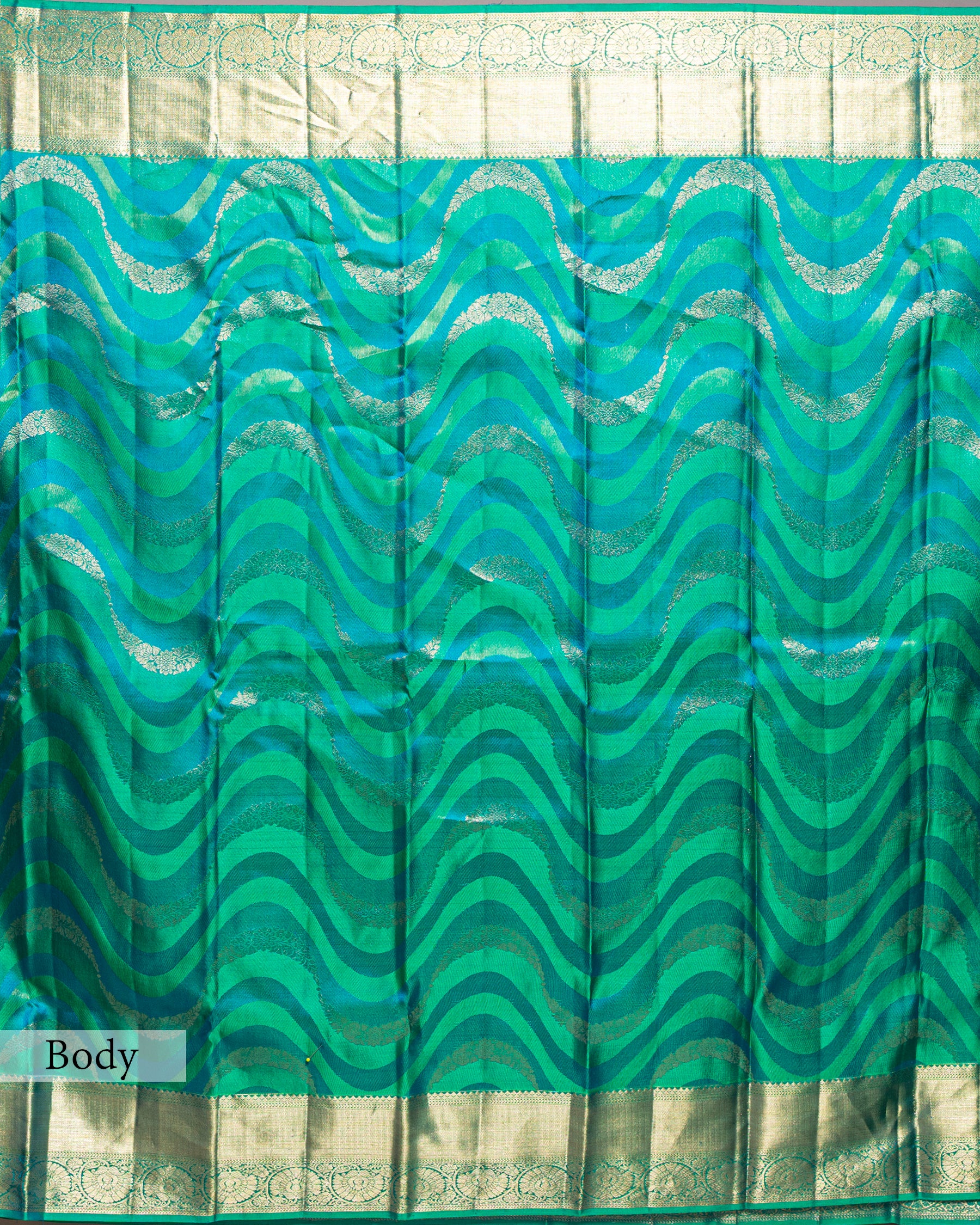 OCEANIC KANJEEVARAM SILK SAREE WITH RESHAM AND ZARI WEAVING