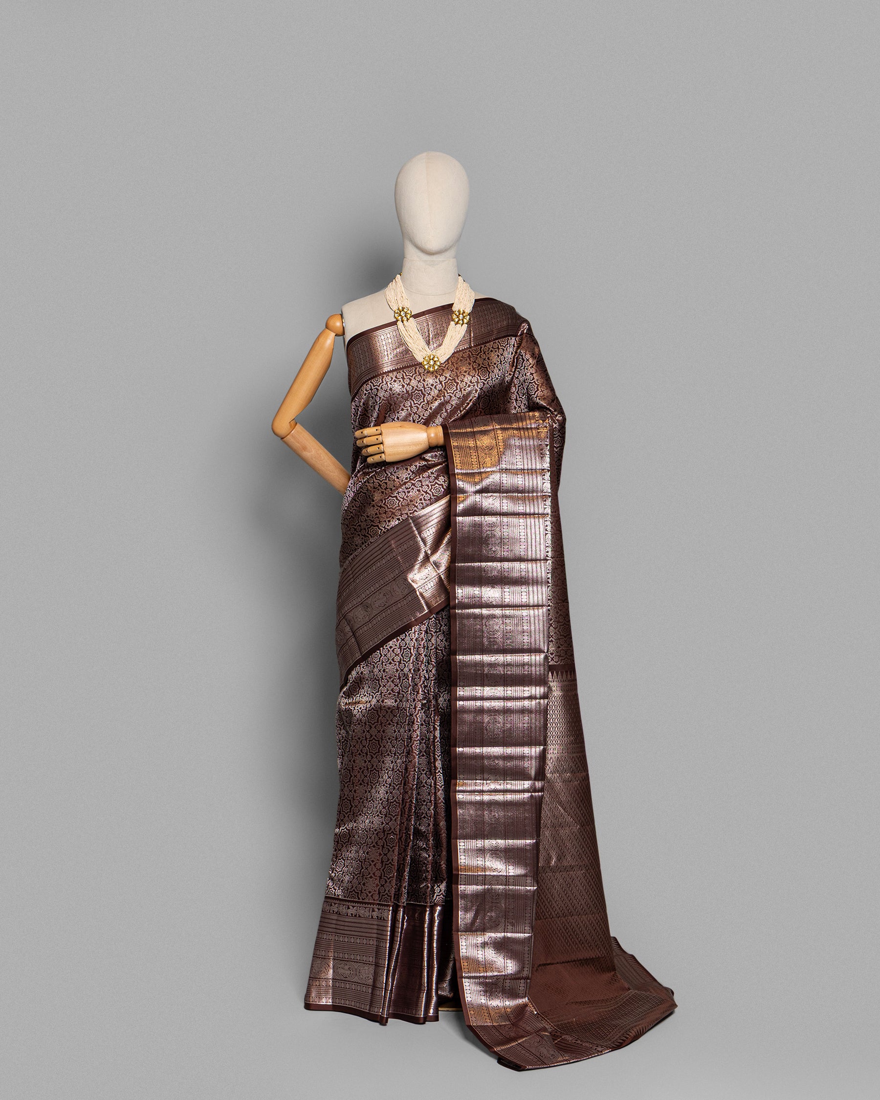 KANJEEVARAM SILK SAREE WITH SHIKARGAH BORDER