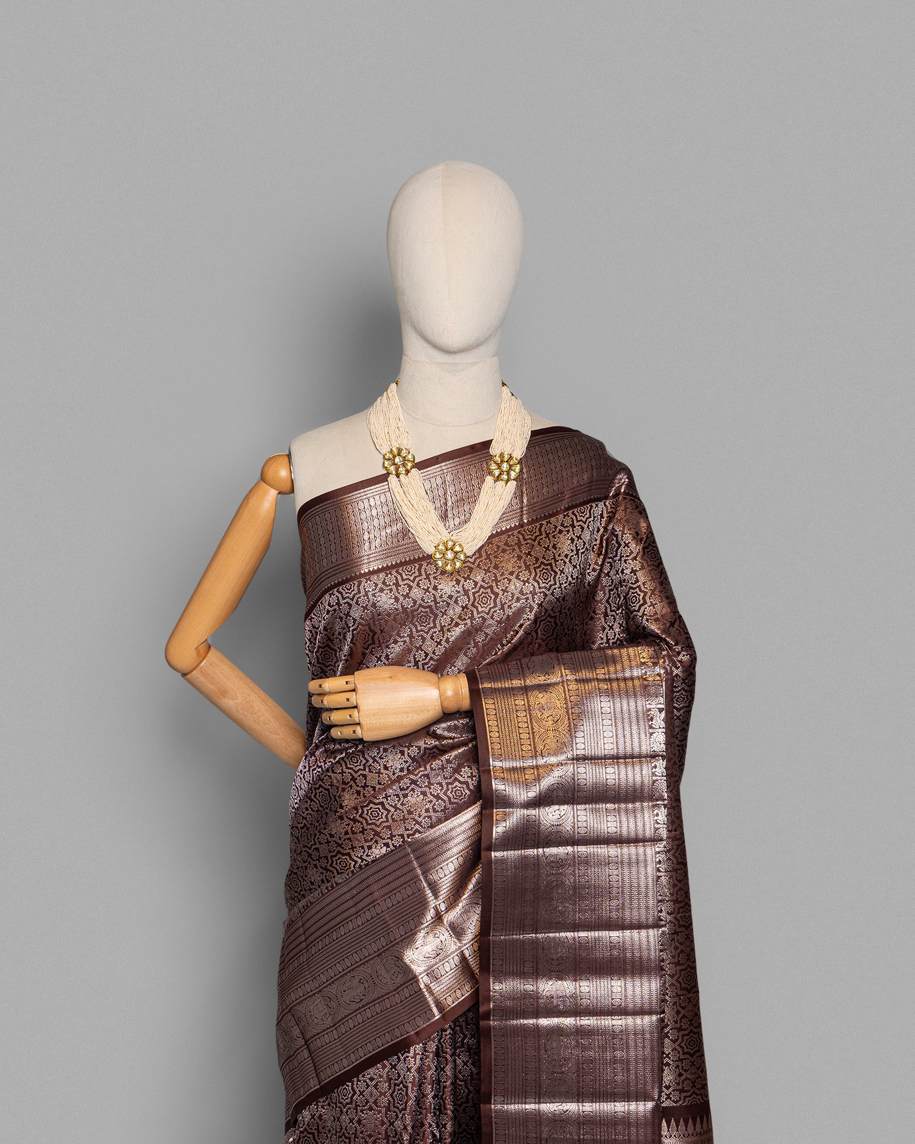KANJEEVARAM SILK SAREE WITH SHIKARGAH BORDER
