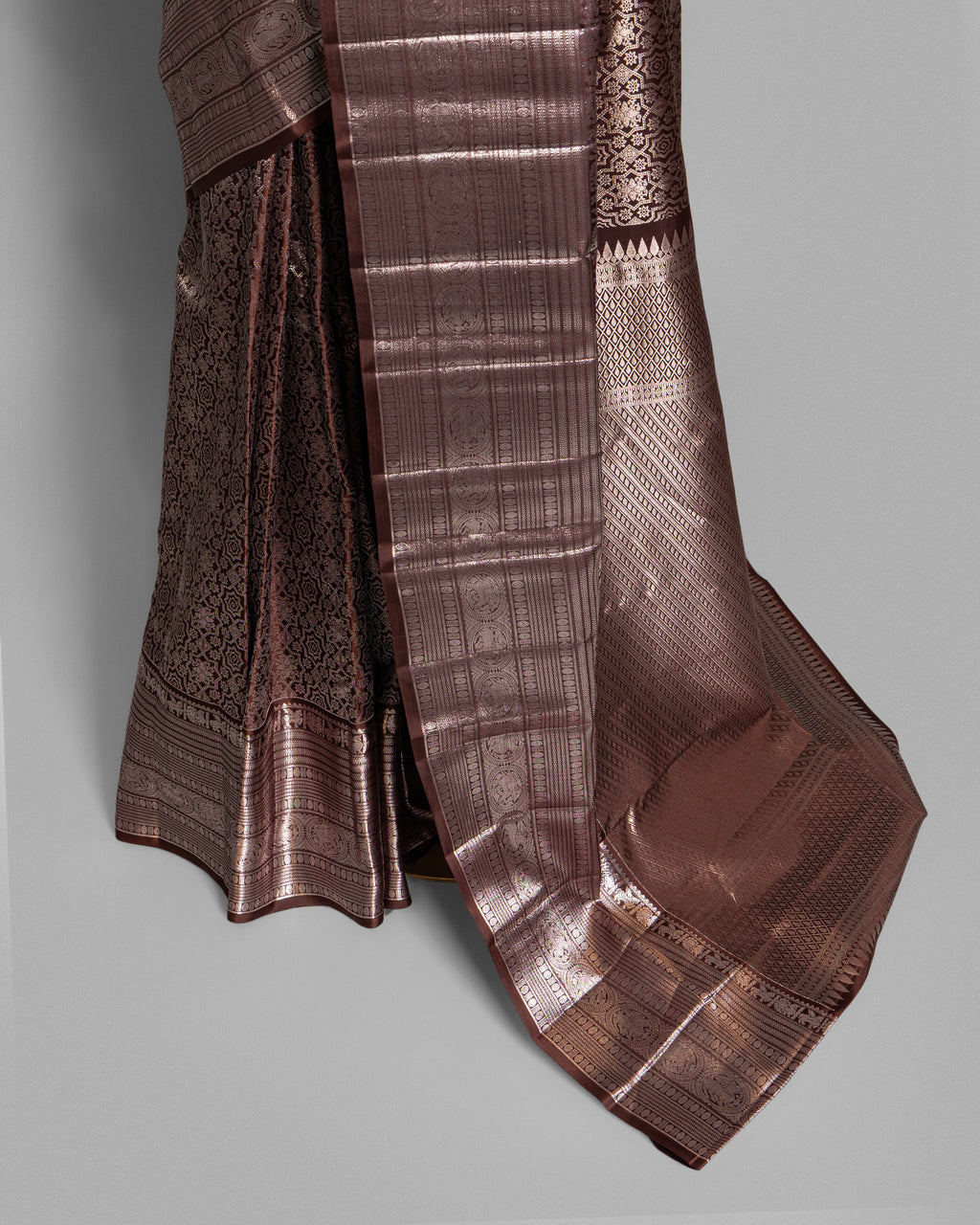 KANJEEVARAM SILK SAREE WITH SHIKARGAH BORDER