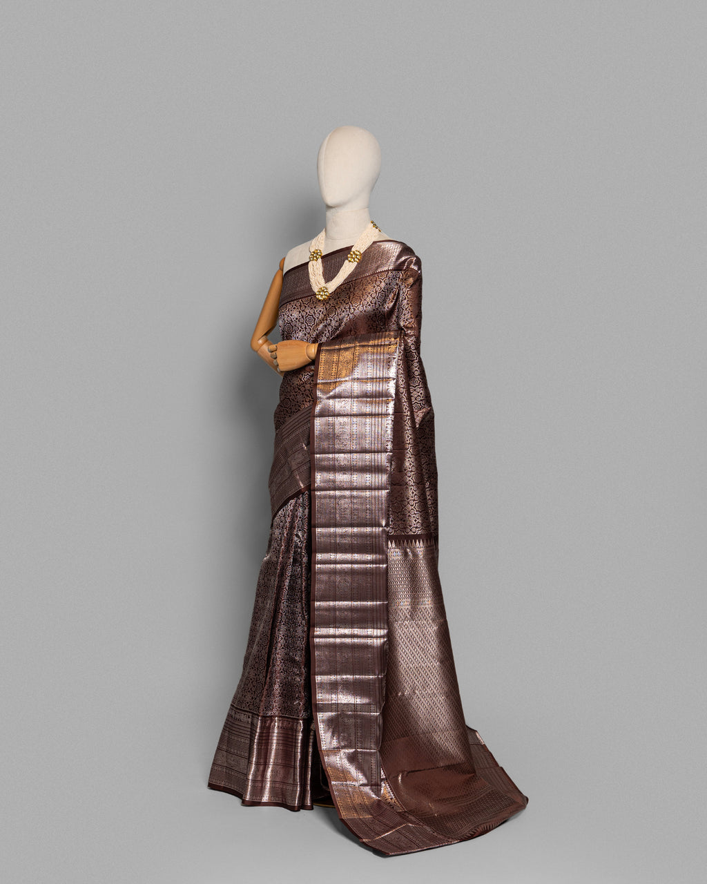 KANJEEVARAM SILK SAREE WITH SHIKARGAH BORDER