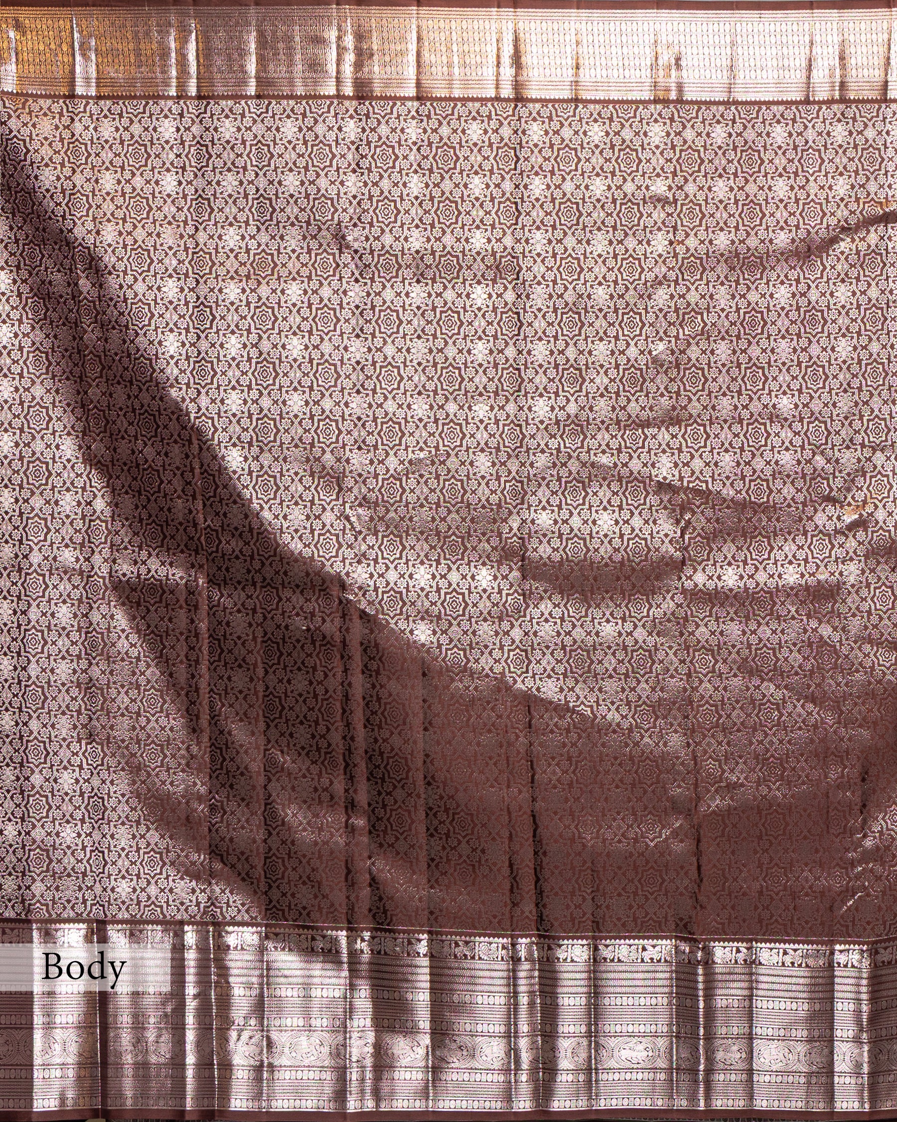 KANJEEVARAM SILK SAREE WITH SHIKARGAH BORDER