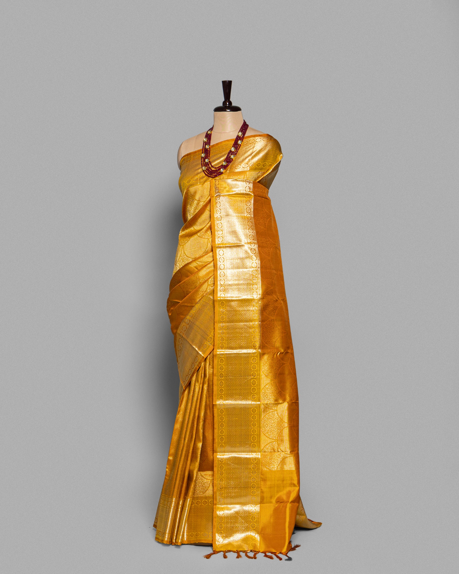 MUSTARD DESIGNER KANJEEVARAM SILK SAREE