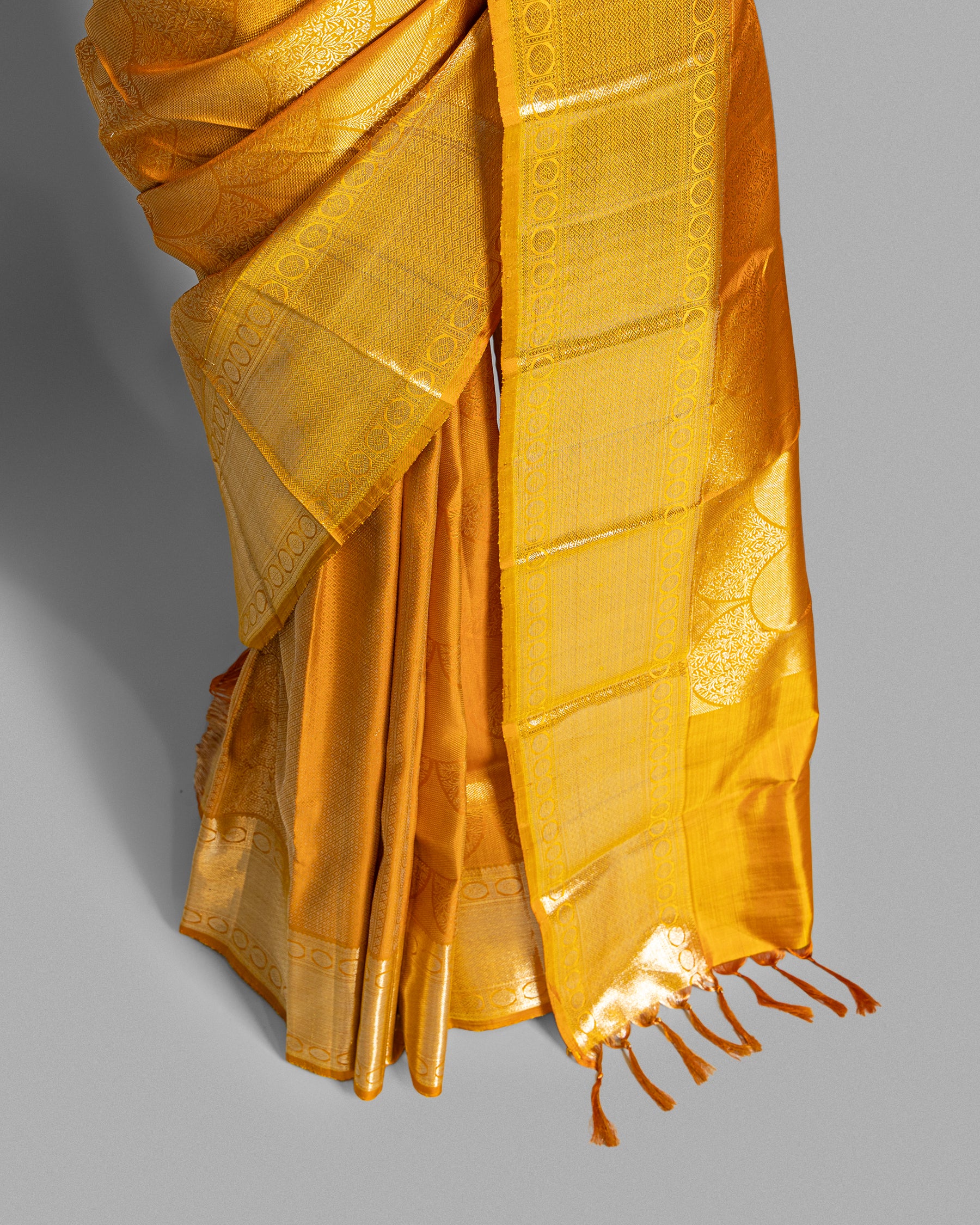 MUSTARD DESIGNER KANJEEVARAM SILK SAREE