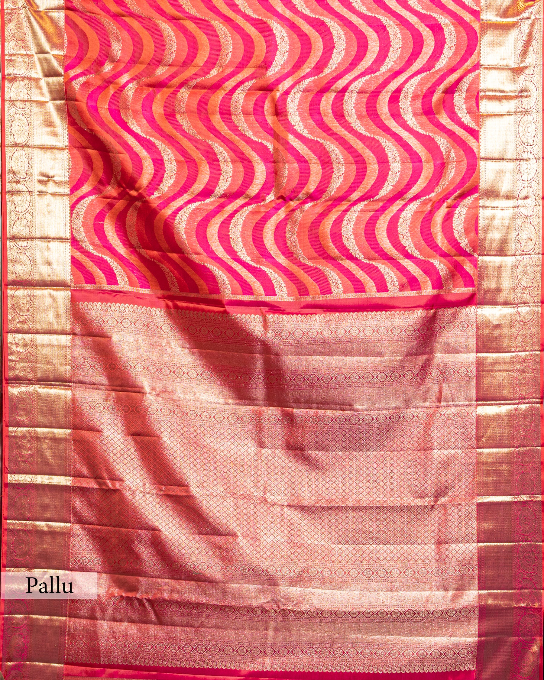 SCARLET KANJEEVARAM SILK SAREE WITH RESHAM AND ZARI WEAVING