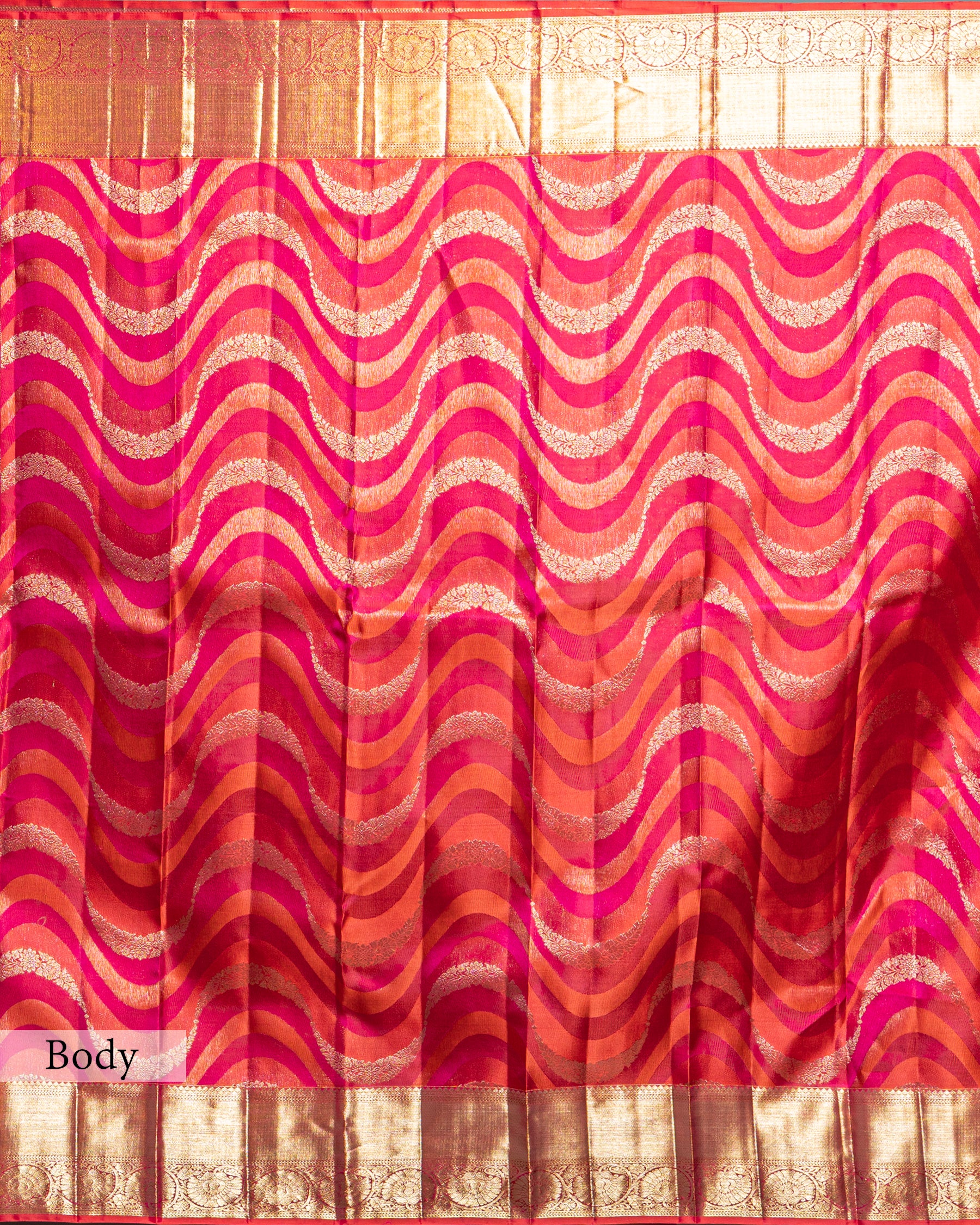 SCARLET KANJEEVARAM SILK SAREE WITH RESHAM AND ZARI WEAVING