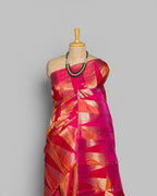 RANGKAT KANJEEVARAM SILK SAREE WITH LAGDI-PATTA WEAVING
